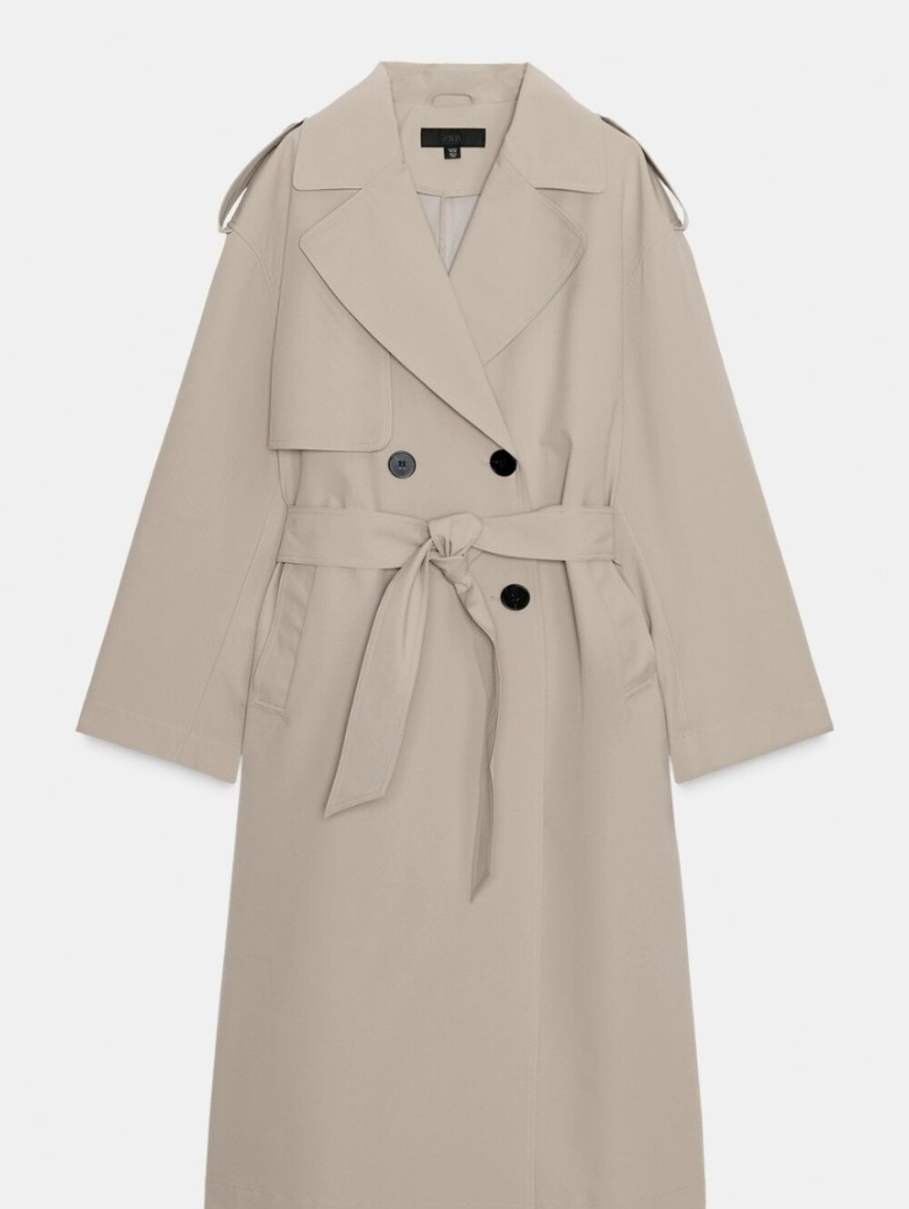 Zara Beige Double-Breasted Trench Coat